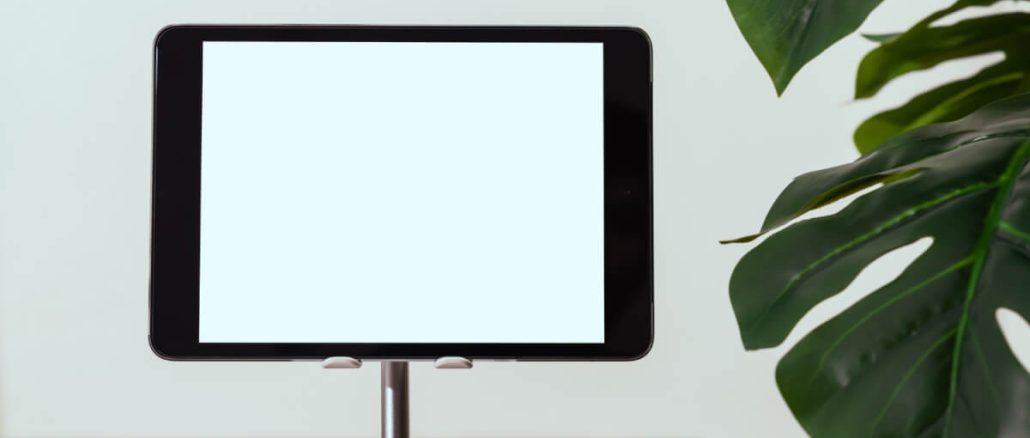 Smidigt använda dig av ett iPad ställ illustration